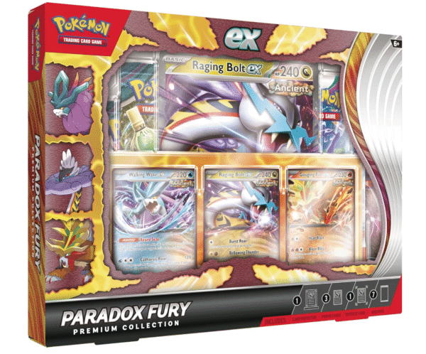 Pokémon TCG: Paradox Fury Premium Collection (1 Oversize Promo Card, 3 Promo Cards & 7 Booster Packs)